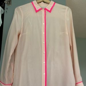 J. Crew long sleeve pale pink blouse